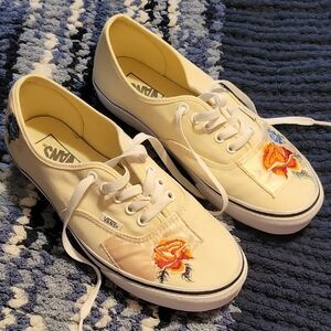 Vans Women's Cream Floral Sneakers